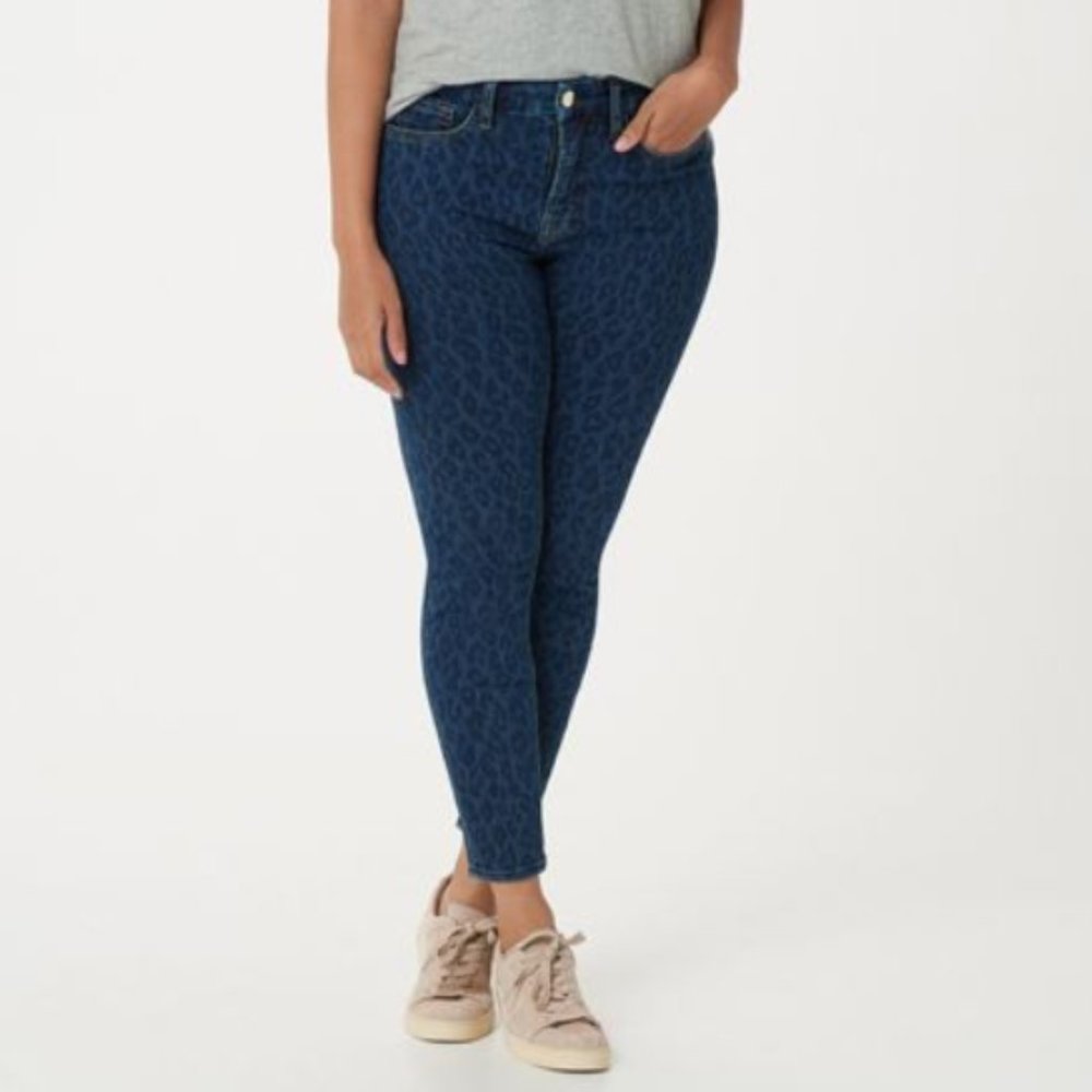 Jen7 by 7 for All Mankind Ankle Skinny | Nightfall Leopard